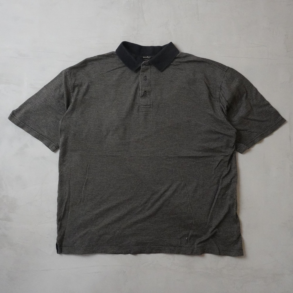 Gary Player Mens XL Polo Shirt Gray Black Cotton Moisture Wicking Golf